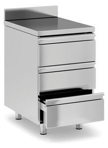 Nerezový zásuvkový kontajner, 500 x 700 x 850 mm