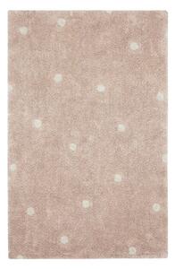 MUZZA Prateľný koberec Dots 150 x 100 cm ružový