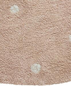 MUZZA Prateľný koberec Dots Ø 140 cm ružový