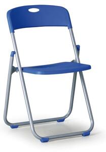 Skladacia stolička s kovovou lakovanou konštrukciou CLACK, modrá