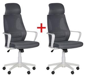 Kancelárska stolička FRESH 1+1 ZADARMO, sivá