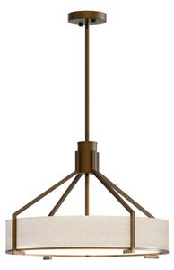 Open Design OR85648 - Luster na tyči DORETTO 4xE27/15W/230V, priemer 50 cm, hnedá/béžová
