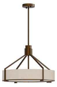 Open Design OR85648 - Luster na tyči DORETTO 4xE27/15W/230V, priemer 50 cm, hnedá/béžová
