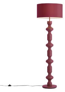 Retro stojaca lampa slivková s látkovým tienidlom 160 cm - Captain