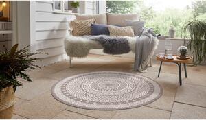 Hnedo-béžový vonkajší koberec Ragami Round, ø 160 cm
