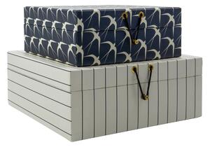 Papierový úložný box Keep Sand / Dark Grey – set 2 ks