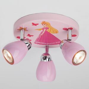 Ružové stropné LED svietidlo Princess 3-pl