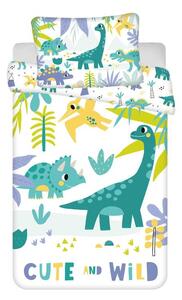 JERRY FABRICS Obliečky do postieľky Dino Cute and wild baby Bavlna, 100/135, 40/60 cm