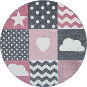 DETSKÝ KOBEREC, 120 cm sivá, biela, pink Ben'n'jen - Online Only bytové doplnky, Online Only