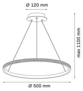 LED luster na lankách DIANA LED/25W/230V 4000K pr. 50 cm zlatý