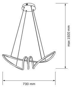 LED Luster na lanku FLAVIA LED/44W/230V čierny