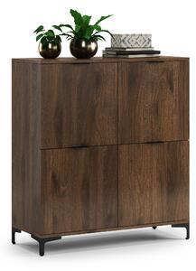 Komoda LANA 02 Elegantný orech -STOJACA KOMODA 4-DVEROVÁ