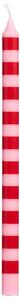 Sviečka Taper Red / Light Pink Stripes 20 cm