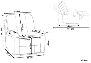 Polohovacie kreslo Tmavosivá zamatová elektricky nastaviteľná opierka chrbta a nôh s LED modernou obývacou izbou