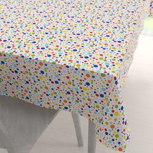Biante Detský bavlnený obdĺžnikový obrus Sandra SA-006 Farebné bodky na bielom 140x220 cm