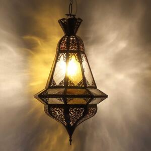 Marocká závesná lampa Houta žlto-biela