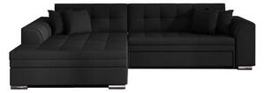 Rohová rozkladacia sedačka PALERMO, 294x80x196 cm, sawana 14 black, lavá
