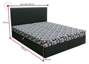 Manželská posteľ THOMAS vrátane matraca, 180x200, Dolaro 511 biely/Siena šedý