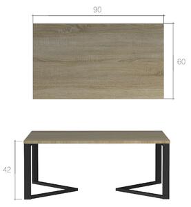 Konferenčný stolík REVIN, 60x90x42, biela mat