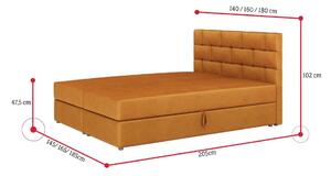 Čalúnená posteľ boxspring BETANIA + topper, 180x200, itaka 50