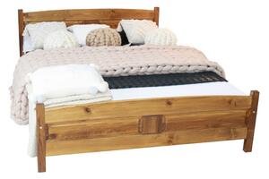 Vyvýšená posteľ ANGEL + sendvičový matrac MORAVIA + rošt ZADARMO, 180x200 cm, dub-lak