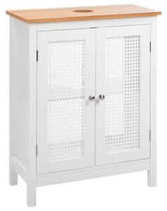 Skrinka pod umývadlo biela MDF 60 x 75 cm s policami perforované dvierka úložný priestor moderný štýl kúpeľňa