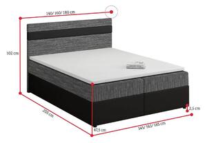 Čalúnená posteľ boxspring MODELA, 160x200, kornet 02/dolaro 8
