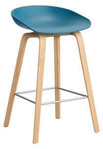 Barová stolička AAS 32, H65, Oak / Azure blue – HAY