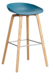 Barová stolička AAS 32, H75, Oak / Azure blue – HAY