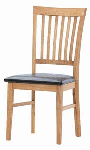 Dubová olejovaná stoličky Raines čierna lesklá koženka