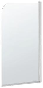 Sprchová zástena do vane transparentná tvrdené sklo s hliníkom 140 x 70 cm nastaviteľná minimalistický štýl