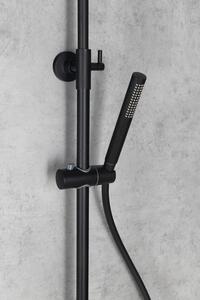 Sapho, MIA sprchový stĺp s pákovou s batériou, guľatý, čierna matná, MA139B