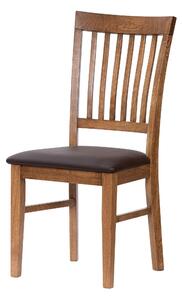 Dubová stolička Raines rustik hnedá koženka