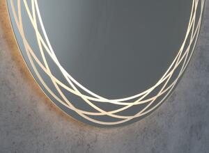 Sapho, RINGO okrúhle LED podsvietené zrkadlo so vzorom, o 80cm, fólia anti-fog, 2700°K, RI080