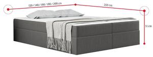 Čalúnená posteľ SANA, 160x200, soro 100