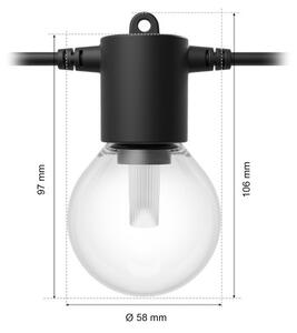 8721103063717 Philips Hue White and color gradient Low volt Festavia vonkajšia svetelná reťaz - 10 žiaroviek LED 8,6W/500lm 1000-20000K+RGB IP65 čierna, bez napájania