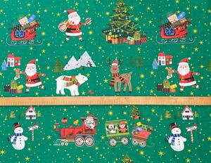 Ervi bavlna š.240 cm - Vianočný vzor zelený -11207-3, metráž