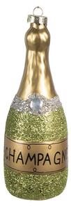 Šampanské - vianočná ozdoba 14cm sklo zelená