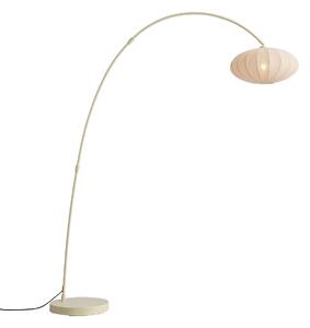 Japandi oblúková stojaca lampa béžová s tienidlom - Bida