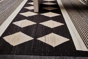 Diamond Carpets koberce Ručne viazaný kusový koberec Alberta DESP P114 Dark Coffee Mix - 80x150 cm