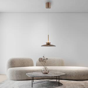 LED závesné svietidlo PURE Moon, bronzová, matné sklo (tmavé), Ø32cm, Hnedá / staromosadz, Obývacia izba / jedáleň, Sklo, Moderný, Závesné svietidlo