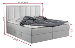 Čalúnená posteľ boxspring FRANIA, 140x200, biela ekokoža