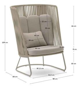 SACONCA BEIGE HIGH záhradne kreslo