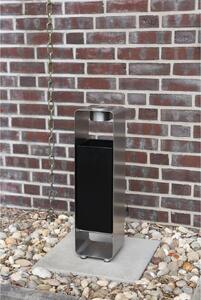 Odpadkový kôš s popolníkom BASURA, nerez, výška 73 cm, strieborný