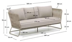 SACONCA BEIGE 3 záhradna pohovka