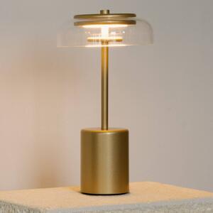 Nuura stolová LED lampa Blossi, výška 26 cm, zlatá/číra, Mosadz / zlato, kov, Škandinávsky, Stojacie svietidlo