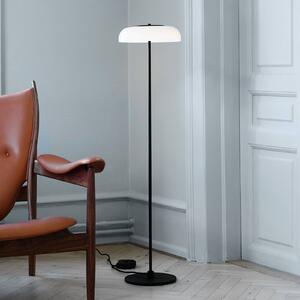 Nuura LED stojacia lampa Blossi, výška 120 cm, čierna/opálová, Čierna, Obývacia izba / jedáleň, kov, Škandinávsky, Stojaca lampa
