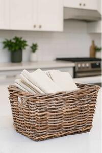 Dekoračný úložný kôš CESTA, ratan, dĺžka 33 cm, natur