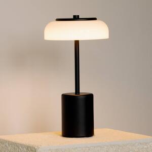 Nuura stolová LED lampa Blossi, výška 26 cm, čierna/opálová, Čierna, kov, Škandinávsky, Stojacie svietidlo