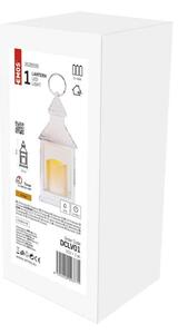 Emos LED dekorácia – lampáš antik biela blikajúca, 3xAAA, vnútorný, vintage, časovač DCLV01